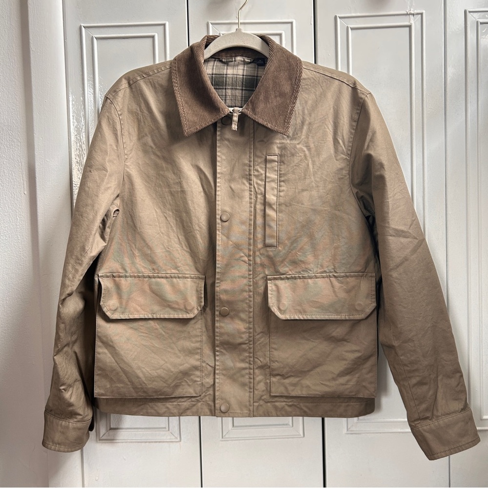 UNISEX Tan Work Jacket with Corduroy Collar